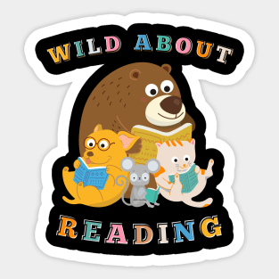 Wild About Reading Student Teacher Library Book Sticker